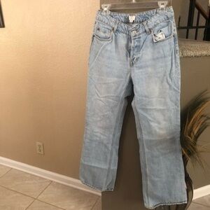 H&M Mom Jeans Wide Leg Jeans Size 8